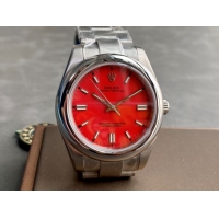 ロレックスコピー オイスター・パーペチュアル（Oyster Perpetual）41mm 126000“レッド・ダイヤル＋バーインデックス＋ポリッシュベゼル＋316Lスチールブレスレット” レディース専用モデル 