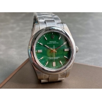ロレックスコピー オイスター・パーペチュアル（Oyster Perpetual）41mm 126000“グリーン・ダイヤル＋バーインデックス＋ポリッシュベゼル＋316Lスチールブレスレット” レディース専用モデル 