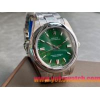 ロレックスコピー オイスター・パーペチュアル（Oyster Perpetual）41mm 126000“グリーン・ダイヤル＋バーインデックス＋ポリッシュベゼル＋316Lスチールブレスレット” レディース専用モデル 