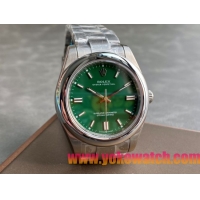 ロレックスコピー オイスター・パーペチュアル（Oyster Perpetual）41mm 126000“グリーン・ダイヤル＋バーインデックス＋ポリッシュベゼル＋316Lスチールブレスレット” レディース専用モデル 
