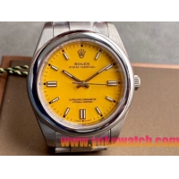 ロレックスコピー パーペチュアル（Oyster Perpetual）41mm 126000“イエロー・ダイヤル＋バーインデックス＋ポリッシュベゼル＋316Lスチールブレスレット” レディース専用モデル