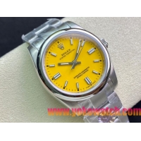 ロレックスコピー オイスター・パーペチュアル（Oyster Perpetual）36mm 278240“イエロー・ダイヤル＋シルバー・バーインデックス＋ポリッシュベゼル＋316Lスチールブレスレット” レディース専用モデル