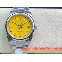 ロレックスコピー オイスター・パーペチュアル（Oyster Perpetual）36mm 278240“イエロー・ダイヤル＋シルバー・バーインデックス＋ポリッシュベゼル＋316Lスチールブレスレット” レディース専用モデル