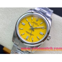 ロレックスコピー オイスター・パーペチュアル（Oyster Perpetual）36mm 278240“イエロー・ダイヤル＋シルバー・バーインデックス＋ポリッシュベゼル＋316Lスチールブレスレット” レディース専用モデル
