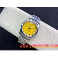 ロレックスコピー オイスター・パーペチュアル（Oyster Perpetual）36mm 278240“イエロー・ダイヤル＋シルバー・バーインデックス＋ポリッシュベゼル＋316Lスチールブレスレット” レディース専用モデル