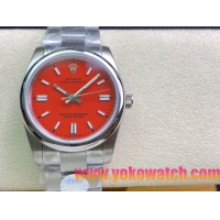 ロレックスコピー オイスター・パーペチュアル（Oyster Perpetual）36mm 278240“オレンジ・ダイヤル＋シルバー・バーインデックス＋ポリッシュベゼル＋316Lスチールブレスレット” レディース専用モデル