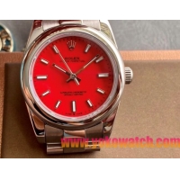 ロレックスコピー オイスター・パーペチュアル（Oyster Perpetual）31mm 277200“レッド・ダイヤル＋シルバー・バーインデックス＋ポリッシュベゼル＋316Lスチールブレスレット” レディース専用モデル