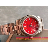 ロレックスコピー オイスター・パーペチュアル（Oyster Perpetual）31mm 277200“レッド・ダイヤル＋シルバー・バーインデックス＋ポリッシュベゼル＋316Lスチールブレスレット” レディース専用モデル