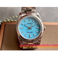 ロレックスコピー オイスター・パーペチュアル（Oyster Perpetual）31mm 277200“ライトブルー・ダイヤル＋シルバー・バーインデックス＋ポリッシュベゼル＋316Lスチールブレスレット” レディース専用モデル