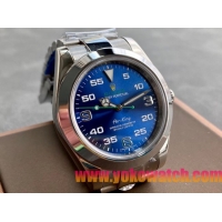 ロレックスコピー エア・キング（Air-King）41mm 126900“ディープブルー・ダイヤル＋ホワイト・アラビア数字インデックス＋ポリッシュベゼル＋316Lスチールブレスレット” メンズ専用モデル 