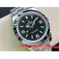 ロレックスコピー エクスプローラー（Oyster Perpetual Explorer）41mm 214270“ブラック・ダイヤル＋ホワイト・アラビア数字インデックス＋ポリッシュベゼル＋316Lスチールブレスレット” メンズ専用モデル 
