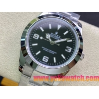 ロレックスコピー エクスプローラー（Oyster Perpetual Explorer）41mm 214270“ブラック・ダイヤル＋ホワイト・アラビア数字インデックス＋ポリッシュベゼル＋316Lスチールブレスレット” メンズ専用モデル 