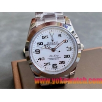 ロレックスコピー エア・キング（Air-King）41mm “V2アップグレード版” 126900– ホワイト・ダイヤル＋ブラック・アラビア数字インデックス＋ポリッシュベゼル＋316Lスチールブレスレット（アップグレードされた表帯と表扣）メ