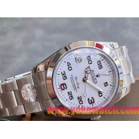 ロレックスコピー エア・キング（Air-King）41mm “V2アップグレード版” 126900– ホワイト・ダイヤル＋ブラック・アラビア数字インデックス＋ポリッシュベゼル＋316Lスチールブレスレット（アップグレードされた表帯と表扣）メ
