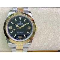 ロレックスコピー エクスプローラー（Oyster Perpetual Explorer）41mm 214270“グリーン・ダイヤル＋ゴールド・アラビア数字インデックス＋ポリッシュベゼル＋316Lスチールブレスレット” メンズ専用モデル