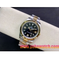 ロレックスコピー エクスプローラー（Oyster Perpetual Explorer）41mm 214270“グリーン・ダイヤル＋ゴールド・アラビア数字インデックス＋ポリッシュベゼル＋316Lスチールブレスレット” メンズ専用モデル