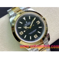 ロレックスコピー エクスプローラー（Oyster Perpetual Explorer）41mm 214270“グリーン・ダイヤル＋ゴールド・アラビア数字インデックス＋ポリッシュベゼル＋316Lスチールブレスレット” メンズ専用モデル