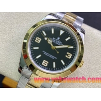 ロレックスコピー エクスプローラー（Oyster Perpetual Explorer）41mm 214270“グリーン・ダイヤル＋ゴールド・アラビア数字インデックス＋ポリッシュベゼル＋316Lスチールブレスレット” メンズ専用モデル