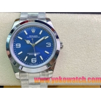 ロレックスコピー エクスプローラー（Oyster Perpetual Explorer）41mm 214270“ブルー・ダイヤル＋シルバー・アラビア数字インデックス＋ポリッシュベゼル＋316Lスチールブレスレット” メンズ専用モデル