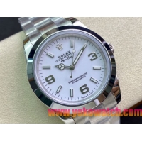 ロレックスコピー エクスプローラー（Oyster Perpetual Explorer）41mm 214270“ホワイト・ダイヤル＋シルバー・アラビア数字インデックス＋ポリッシュベゼル＋316Lスチールブレスレット” メンズ専用モデル
