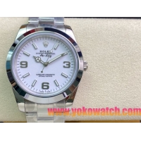 ロレックスコピー エクスプローラー（Oyster Perpetual Explorer）41mm 214270“ホワイト・ダイヤル＋シルバー・アラビア数字インデックス＋ポリッシュベゼル＋316Lスチールブレスレット” メンズ専用モデル