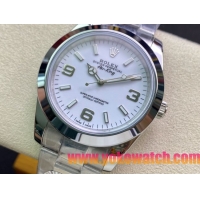 ロレックスコピー エクスプローラー（Oyster Perpetual Explorer）41mm 214270“ホワイト・ダイヤル＋シルバー・アラビア数字インデックス＋ポリッシュベゼル＋316Lスチールブレスレット” メンズ専用モデル