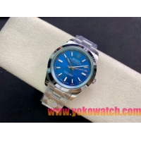 ロレックスコピー ミルガウス（Oyster Perpetual Milgauss）41mm 116400“ブルー・ダイヤル＋オレンジ・秒針＋グリーン・サファイアガラス＋316Lスチールブレスレット” メンズ専用モデル