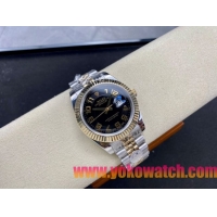 ロレックスコピー デイトジャスト（Oyster Perpetual Datejust）41mm 126233“ブラック・ダイヤル＋ゴールド・アラビア数字インデックス＋リングコマンド機能搭載の三角坑紋ベゼル＋316Lスチールブレスレット” メ