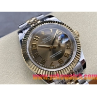 ロレックスコピー デイトジャスト（Oyster Perpetual Datejust）41mm 126233“ブラウン・ダイヤル＋ゴールド・アラビア数字インデックス＋リングコマンド機能搭載の三角坑紋ベゼル＋316Lスチールブレスレット” メ
