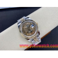 ロレックスコピー デイトジャスト（Oyster Perpetual Datejust）41mm 126233“ブラウン・ダイヤル＋ゴールド・アラビア数字インデックス＋リングコマンド機能搭載の三角坑紋ベゼル＋316Lスチールブレスレット” メ