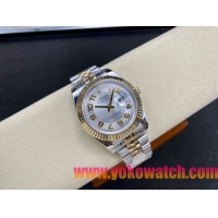 ロレックスコピー デイトジャスト（Oyster Perpetual Datejust）41mm 126233“シルバー・ダイヤル＋ゴールド・アラビア数字インデックス＋リングコマンド機能搭載の三角坑紋ベゼル＋316Lスチールブレスレット” メ
