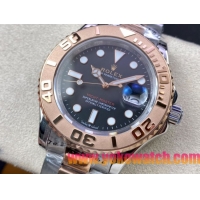 ロレックスコピー ヤット・マスター（Yacht-Master）40mm 126621RBR“ブラック・ダイヤル＋ローズゴールドベゼル＋316Lスチールブレスレット” メンズ専用モデル
