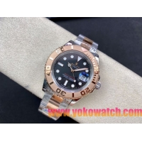 ロレックスコピー ヤット・マスター（Yacht-Master）40mm 126621RBR“ブラック・ダイヤル＋ローズゴールドベゼル＋316Lスチールブレスレット” メンズ専用モデル