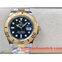 ロレックスコピー ヤット・マスター（Yacht-Master）40mm 126623RBR“ブラック・ダイヤル＋ゴールドベゼル＋316Lスチールブレスレット” メンズ専用モデル 