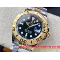 ロレックスコピー ヤット・マスター（Yacht-Master）40mm 126623RBR“ブラック・ダイヤル＋ゴールドベゼル＋316Lスチールブレスレット” メンズ専用モデル 