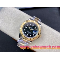 ロレックスコピー ヤット・マスター（Yacht-Master）40mm 126623RBR“ブラック・ダイヤル＋ゴールドベゼル＋316Lスチールブレスレット” メンズ専用モデル 