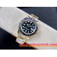 ロレックスコピー ヤット・マスター（Yacht-Master）40mm 126655RBR“ブラック・ダイヤル＋ゴールドケース＋セラミックベゼル” メンズ専用モデル