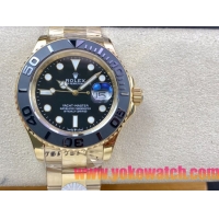 ロレックスコピー ヤット・マスター（Yacht-Master）40mm 126655RBR“ブラック・ダイヤル＋ゴールドケース＋セラミックベゼル” メンズ専用モデル