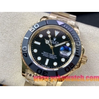 ロレックスコピー ヤット・マスター（Yacht-Master）40mm 126655RBR“ブラック・ダイヤル＋ゴールドケース＋セラミックベゼル” メンズ専用モデル