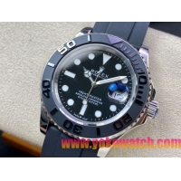 ロレックスコピー ヤット・マスター（Yacht-Master）40mm 126622RBR“ブラック・ダイヤル＋ステンレスケース＋セラミックベゼル＋ラバーブレスレット” メンズ専用モデル