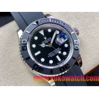 ロレックスコピー ヤット・マスター（Yacht-Master）40mm 126622RBR“ブラック・ダイヤル＋ステンレスケース＋セラミックベゼル＋ラバーブレスレット” メンズ専用モデル