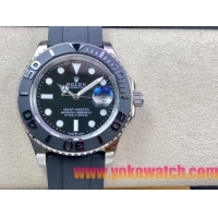 ロレックスコピー ヤット・マスター（Yacht-Master）40mm 126622RBR“ブラック・ダイヤル＋ステンレスケース＋セラミックベゼル＋ラバーブレスレット” メンズ専用モデル