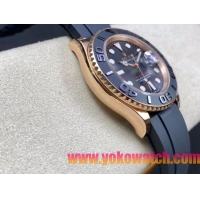 ロレックスコピー ヤット・マスター（Yacht-Master）40mm 126655RBR“ブラック・ダイヤル＋ローズゴールドケース＋セラミックベゼル＋ラバーブレスレット” メンズ専用モデル