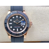 ロレックスコピー ヤット・マスター（Yacht-Master）40mm 126655RBR“ブラック・ダイヤル＋ローズゴールドケース＋セラミックベゼル＋ラバーブレスレット” メンズ専用モデル