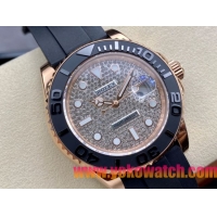 ロレックスコピー ヤット・マスター（Yacht-Master）40mm 126655RBR“ダイヤモンド・ダイヤル＋ローズゴールドケース＋セラミックベゼル＋ラバーブレスレット” メンズ専用モデル
