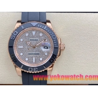 ロレックスコピー ヤット・マスター（Yacht-Master）40mm 126655RBR“ダイヤモンド・ダイヤル＋ローズゴールドケース＋セラミックベゼル＋ラバーブレスレット” メンズ専用モデル
