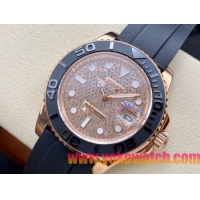 ロレックスコピー ヤット・マスター（Yacht-Master）40mm 126655RBR“ダイヤモンド・ダイヤル＋ローズゴールドケース＋セラミックベゼル＋ラバーブレスレット” メンズ専用モデル