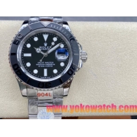 ロレックスコピー ヤット・マスター（Yacht-Master）40mm 126622RBR“ブラック・ダイヤル＋ステンレスケース＋セラミックベゼル＋オイスターブレスレット” メンズ専用モデル