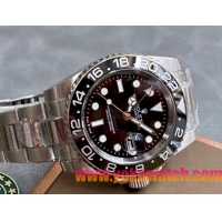 ロレックスコピー グリーンリッチ（GMT-Master II）40mm 126710BLNR“ブラック・ダイヤル＋ステンレスケース＋アルミニウムベゼル＋オイスターブレスレット” メンズ専用モデル