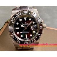 ロレックスコピー グリーンリッチ（GMT-Master II）40mm 126710BLNR“ブラック・ダイヤル＋ステンレスケース＋アルミニウムベゼル＋オイスターブレスレット” メンズ専用モデル